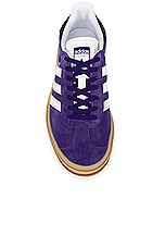 adidas Originals Gazelle Bold Platform in Energy Ink, White, & Collegiate Purple, view 4, click to view large image.