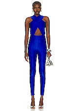 The Andamane Hola Halterneck Jumpsuit in Electric Blue, view 1, click to view large image.