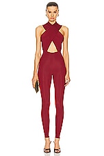 The Andamane Hola Halterneck Jumpsuit in Rust, view 1, click to view large image.