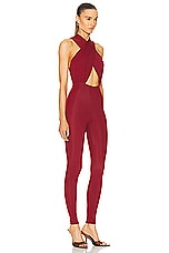 The Andamane Hola Halterneck Jumpsuit in Rust, view 2, click to view large image.
