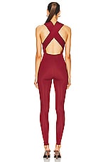 The Andamane Hola Halterneck Jumpsuit in Rust, view 3, click to view large image.