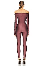 The Andamane Kendall Off Shoulder Jumpsuit in Mauve, view 3, click to view large image.