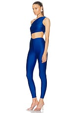 The Andamane Poppy One Shoulder Cut Out Jumpsuit in Cobalt, view 3, click to view large image.