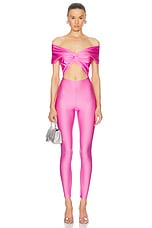 The Andamane Kendall Summer Off Shoulder Sleeveless Jumpsuit in Peony, view 1, click to view large image.