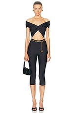 The Andamane Kendall Summer Off Shoulder Sleeveless Capri Jumpsuit in Black, view 1, click to view large image.