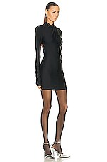 The Andamane Kiki Open Back Mini Dress in Black, view 3, click to view large image.