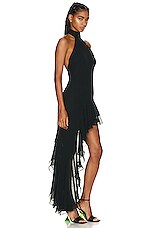 The Andamane Mirtha Ruffle Maxi Dress in Black, view 2, click to view large image.