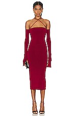 The Andamane Maddy Midi Dress in Ruby, view 2, click to view large image.