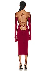 The Andamane Maddy Midi Dress in Ruby, view 4, click to view large image.