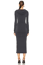 The Andamane Odilla Hooded Midi Dress in Gaphite, view 4, click to view large image.