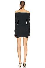 The Andamane Kendall Off Shoulder Mini Dress in Black, view 3, click to view large image.