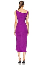 The Andamane Providence Detailed Shoulder Midi Dress in Amethyst, view 4, click to view large image.