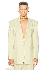 The Andamane Guia Oversized Blazer in Pale Yellow, view 1, click to view large image.