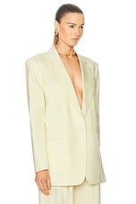 The Andamane Guia Oversized Blazer in Pale Yellow, view 2, click to view large image.