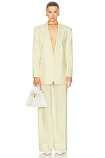 The Andamane Guia Oversized Blazer in Pale Yellow, view 4, click to view large image.
