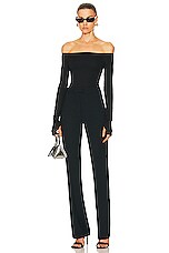 The Andamane Gladys Straight Pant in Black, view 4, click to view large image.