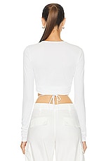 The Andamane Judy Wrap Top in White, view 3, click to view large image.