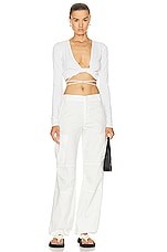 The Andamane Judy Wrap Top in White, view 4, click to view large image.