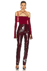 The Andamane Maddy Bodysuit in Ruby, view 5, click to view large image.