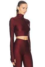 The Andamane Orchid Crop Top in Bordeaux, view 2, click to view large image.