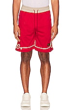 Advisory Board Crystals Soutache Basketball Short in Garnet Red, view 5, click to view large image.