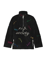 Advisory Board Crystals R.i.p. Society Quarter Zip in Black, view 1, click to view large image.