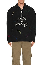 Advisory Board Crystals R.i.p. Society Quarter Zip in Black, view 4, click to view large image.
