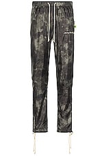 Advisory Board Crystals Tie Dye Ripstop Zip Pant in Black, view 1, click to view large image.