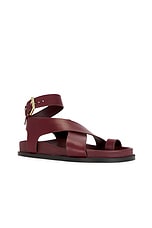 A.EMERY Jalen Sandal in Merlot, view 2, click to view large image.