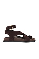 A.EMERY Jalen Sandal in Walnut Suede, view 1, click to view large image.