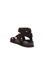 A.EMERY Jalen Sandal in Walnut Suede, view 3, click to view large image.