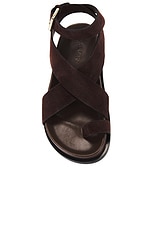 A.EMERY Jalen Sandal in Walnut Suede, view 4, click to view large image.