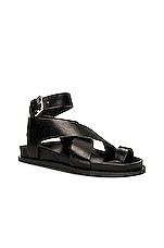 A.EMERY Jalen Sandal in Black, view 2, click to view large image.