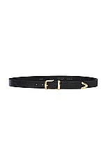 AUREUM Gold Tip Belt in Black, view 1, click to view large image.