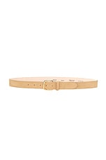 AUREUM Suede Buckle Belt in Sand & Gold, view 1, click to view large image.