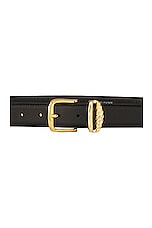 AUREUM Black &amp; Gold French Rope Belt in Black, view 2, click to view large image.