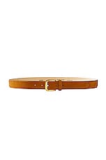 AUREUM Camel Suede Belt in Camel, view 1, click to view large image.
