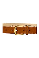 AUREUM Camel Suede Belt in Camel, view 2, click to view large image.