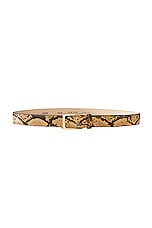 AUREUM Snake Embossed Belt in Snake, view 1, click to view large image.