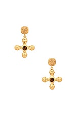 AUREUM Aurora Earrings in Gold & Tiger Eye , view 1, click to view large image.