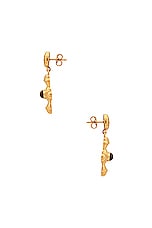AUREUM Aurora Earrings in Gold & Tiger Eye , view 2, click to view large image.
