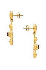 AUREUM Aurora Earrings in Gold & Tiger Eye, view 2, click to view large image.