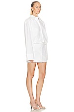AEXAE Cotton Shirt Dress in White, view 2, click to view large image.