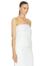 AEXAE Linen Column Bandeau Top in White, view 2, click to view large image.