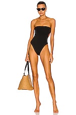 AEXAE Bandeau Swimsuit in Black, view 4, click to view large image.