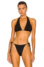 AEXAE Halter Neck Bikini Top in Black, view 1, click to view large image.