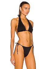 AEXAE Halter Neck Bikini Top in Black, view 2, click to view large image.