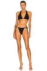 AEXAE Halter Neck Bikini Top in Black, view 4, click to view large image.