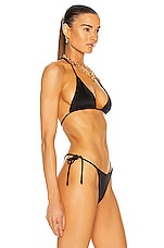 AEXAE Tyra Tie Neck Bikini Top in Black, view 2, click to view large image.