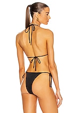 AEXAE Tyra Tie Neck Bikini Top in Black, view 3, click to view large image.